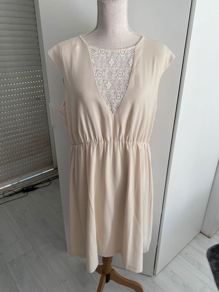 Robe courte écru beige rosé maison 123 taille 44