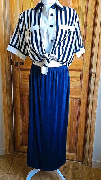 Jupe vintage longue france marine