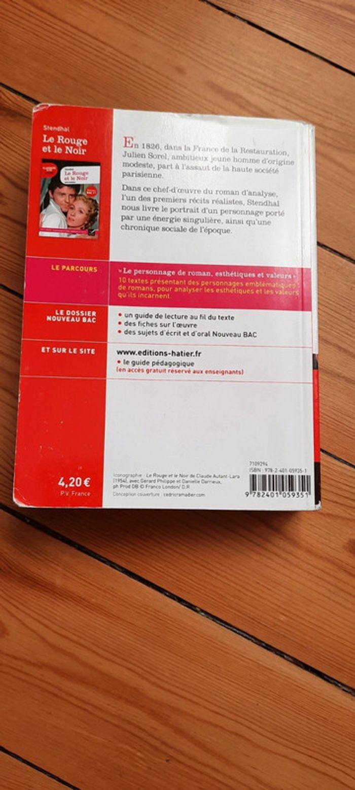 Livre scolaire Le Rouge et le Noir de Stendhal - photo numéro 2