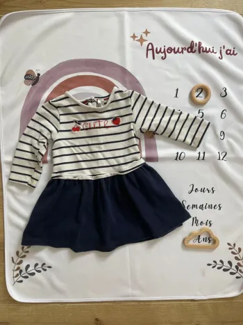 Robe bébé fille Orchestra – Taille 23 mois – Rayée noir & blanc