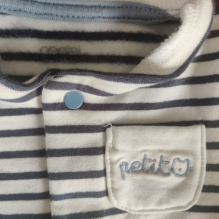 Combinaison manches longues naissance à rayures - photo numéro 2