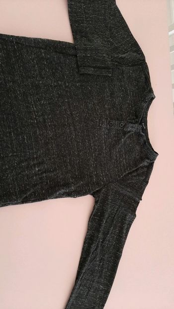 T shirt manches longues garçon chiné noir 12 ans