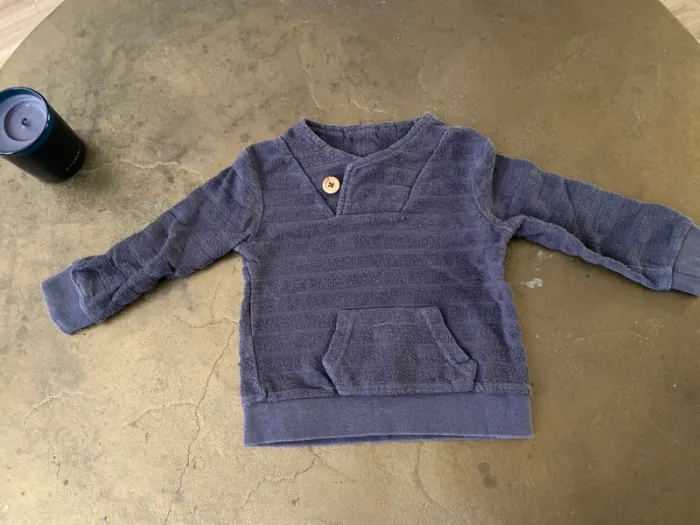 Pull en éponge style marinière 12 mois