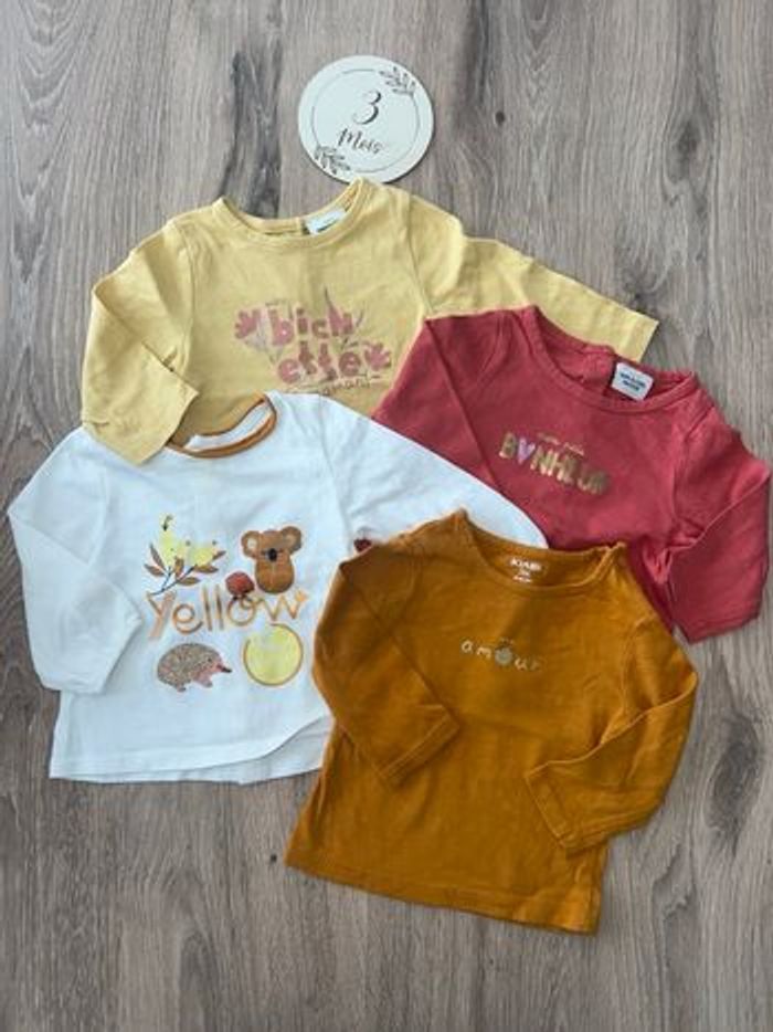 Lot t-shirt 3 mois fille - photo numéro 1