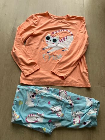 Pyjama 2 pièces motif chat 7/8 ans primark 
