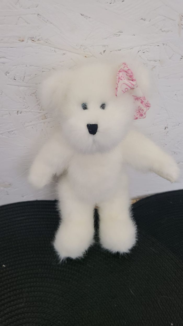 Peluche Doudou The Boyds Collection Ours Bears Blanc / Rose Articulée Limited - photo numéro 8