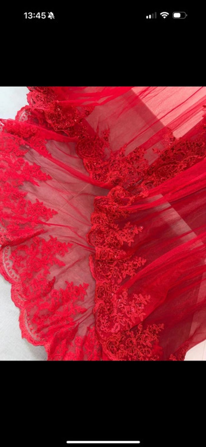 Magnifique caftan neuf taille xs rouge - photo numéro 2