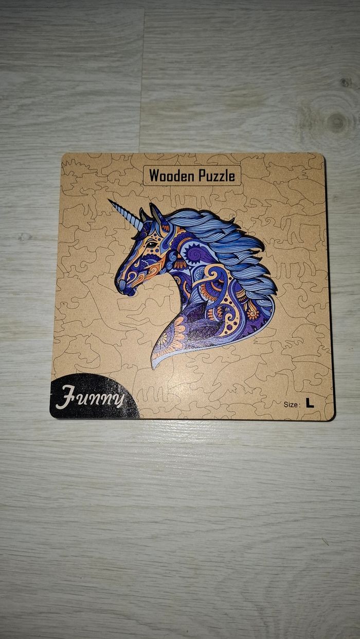 Puzzle en bois licorne