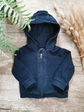 🌸Gilet veste capuche bleu marine 12 mois kiabi
