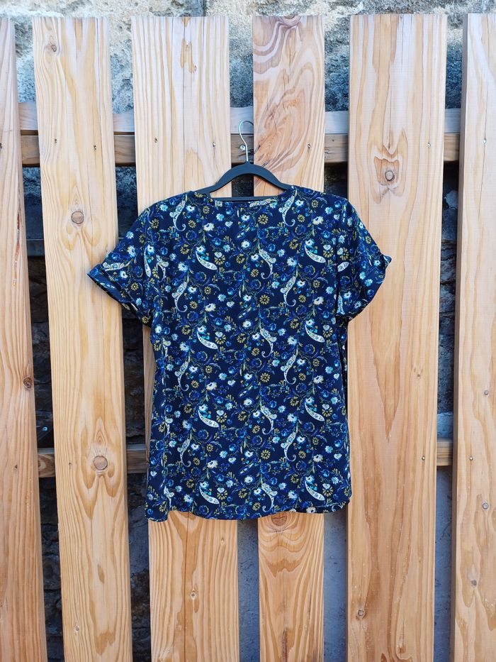 Jolie blouse à manches courtes bleue imprimé fleuri Firefly - photo numéro 6