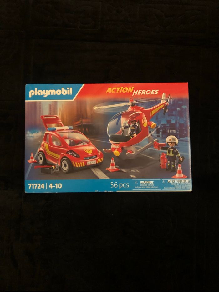 Playmobil Pompier Hélicoptère Voiture neuf scellé