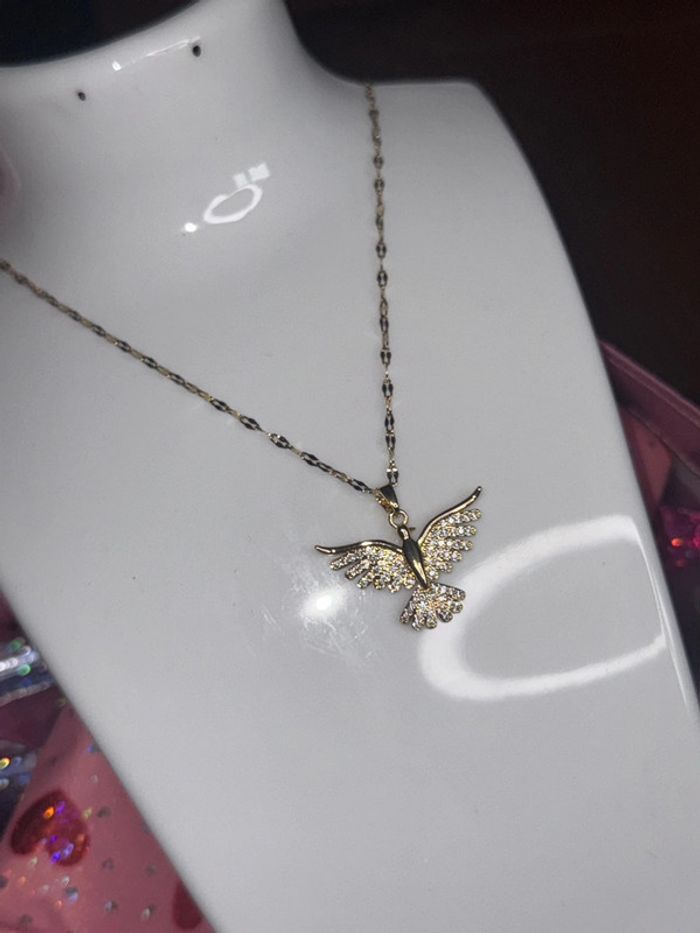 Sublime collier avec pendentif couleur or neuf - photo numéro 2