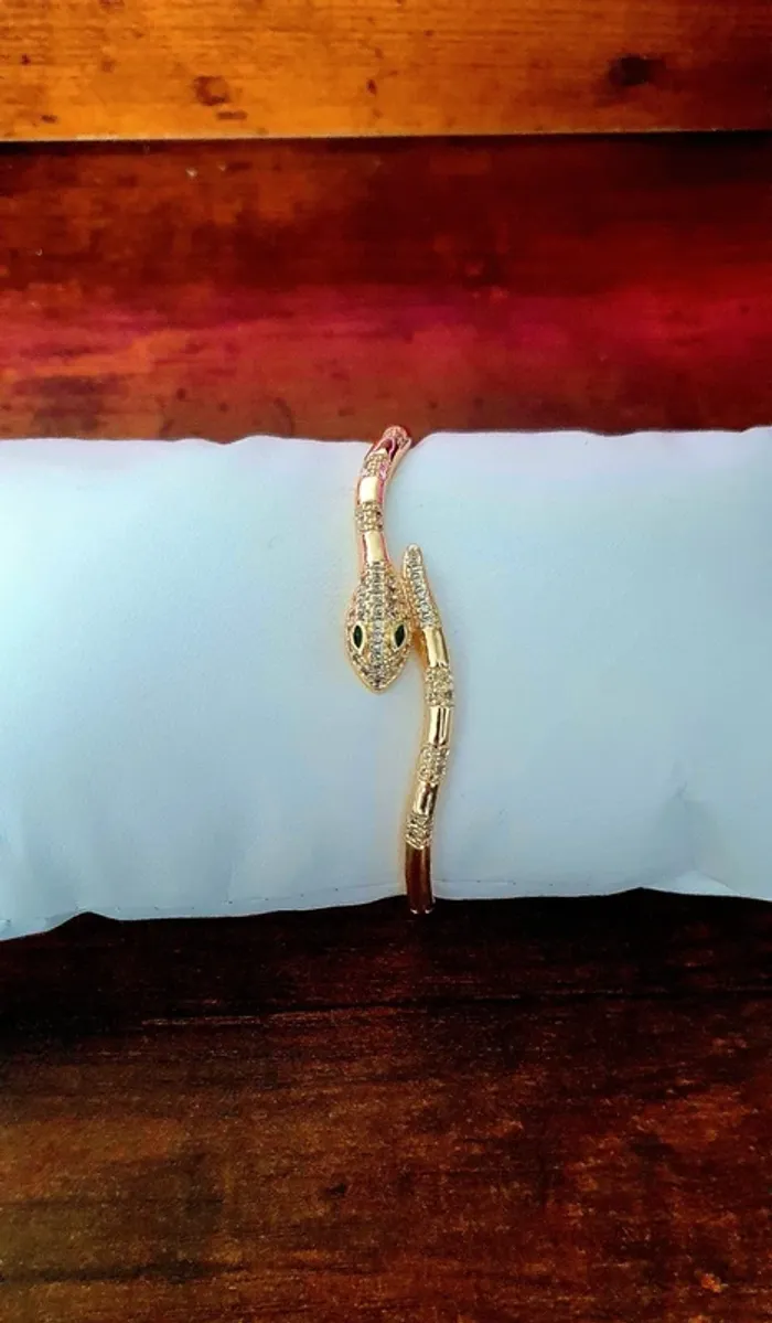 Bracelet doré torsadé Serpent élégant - photo numéro 2