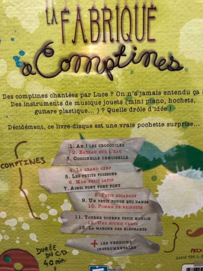 Livre-Disque La Fabrique à Comptines, chanteuse Luce - photo numéro 2