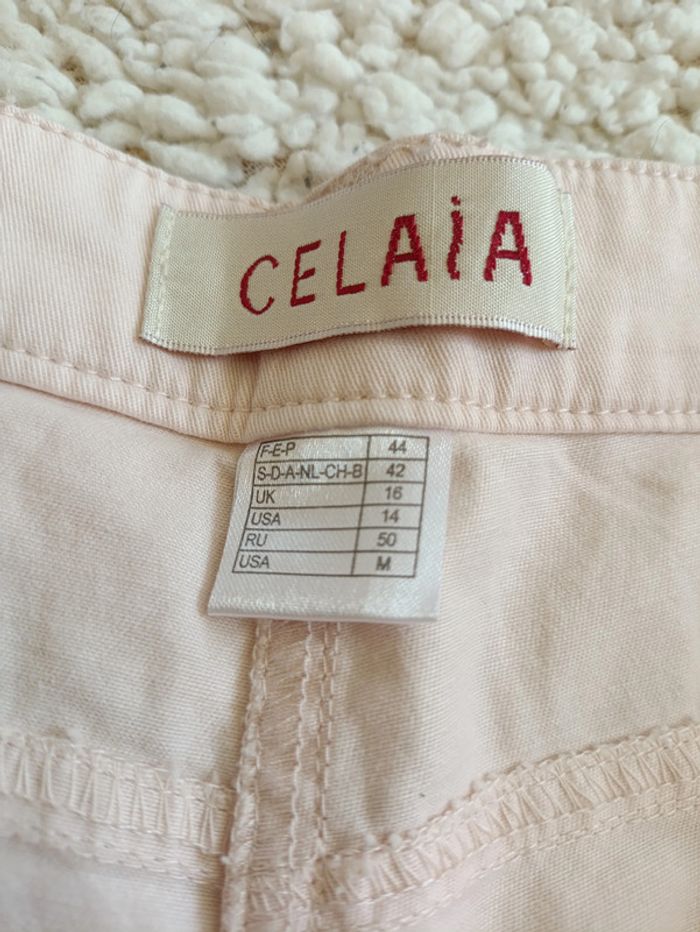Pantalon rose clair brodé – Celaïa vintage cute kawai broderie - photo numéro 4