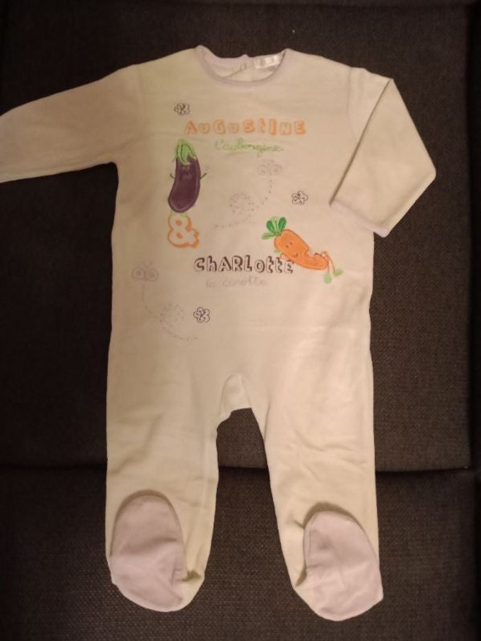 Pyjama velours vert/violet aubergine/carotte 🥕