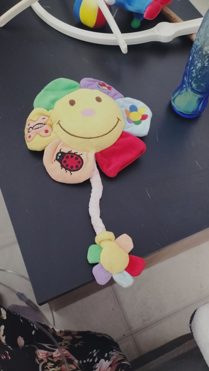 Hochet fleurs musique tire sur la tige