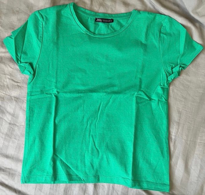 T shirt Zara vert