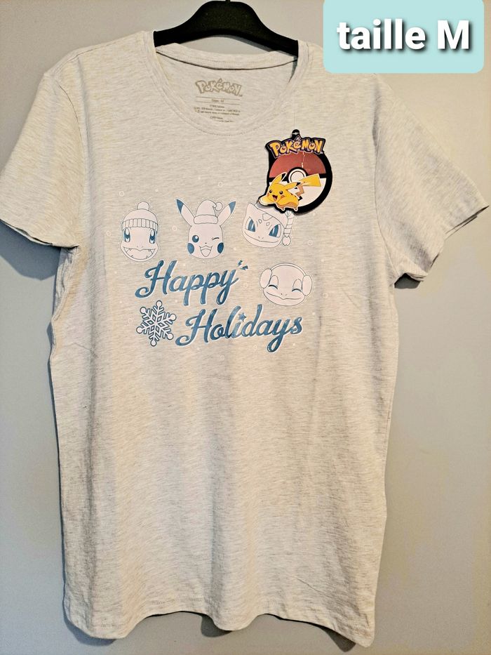 Tshirt pokemon thème Noël pikachu homme taille M