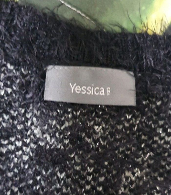 Beau pull noir et gris argenté à poils Yessica 38/40 - photo numéro 8