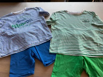 2 ensemble tee shirts shorts