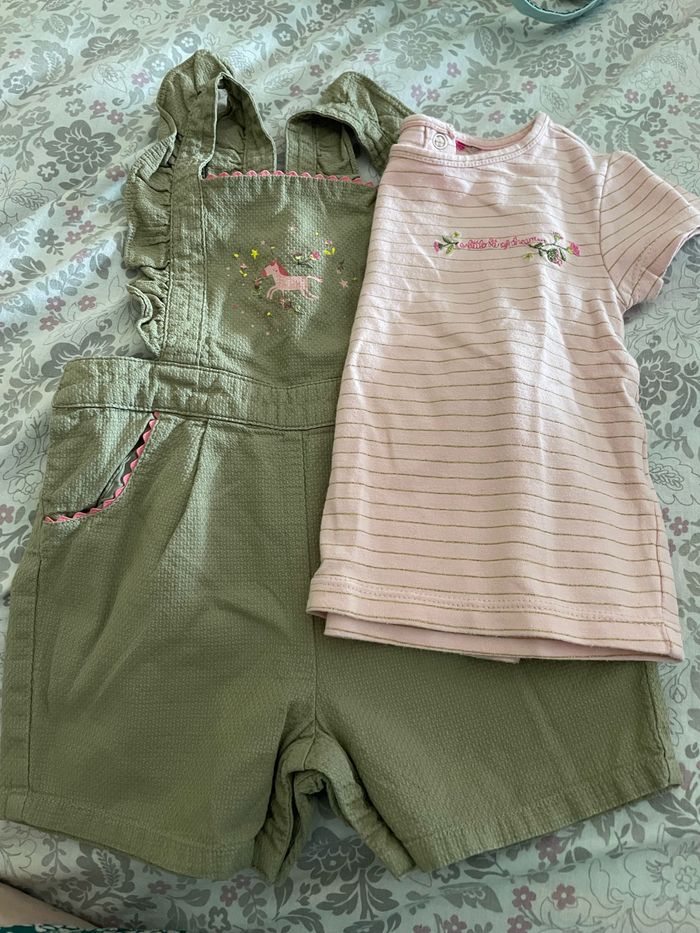 Salopette courte avec t shirt