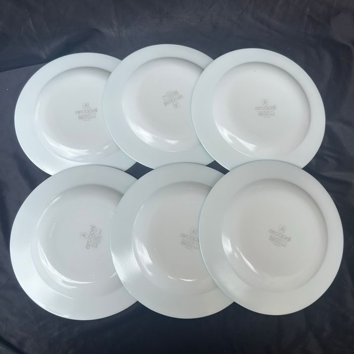 6 assiettes à dessert vintage Arcopal Celestia vert - photo numéro 3
