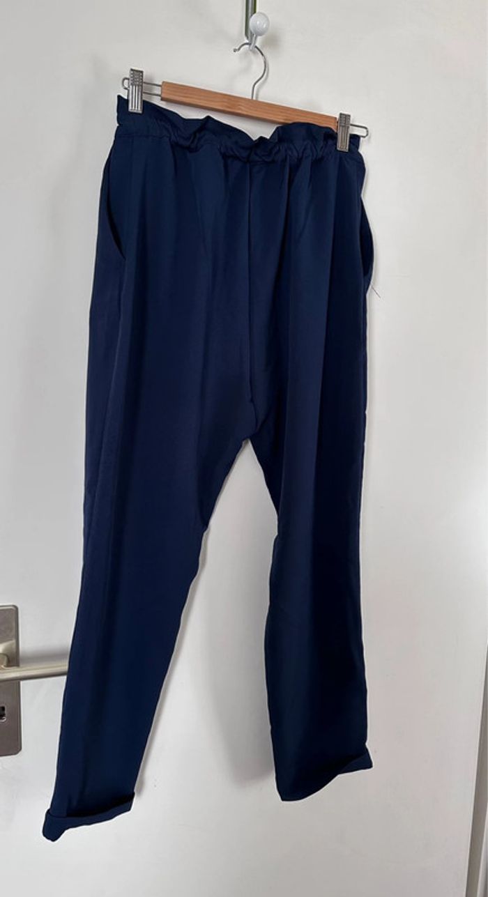 Pantalon chino bleu marine - Pull and Bear - photo numéro 2