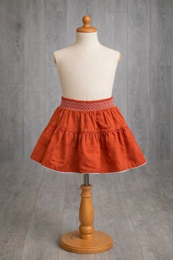 Jupe orange fille , Taille 4 ans , Eden & Victor 