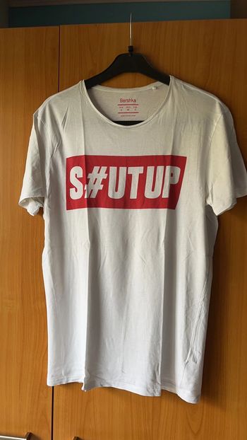 Tee shirt blanc imprimé L Bershka