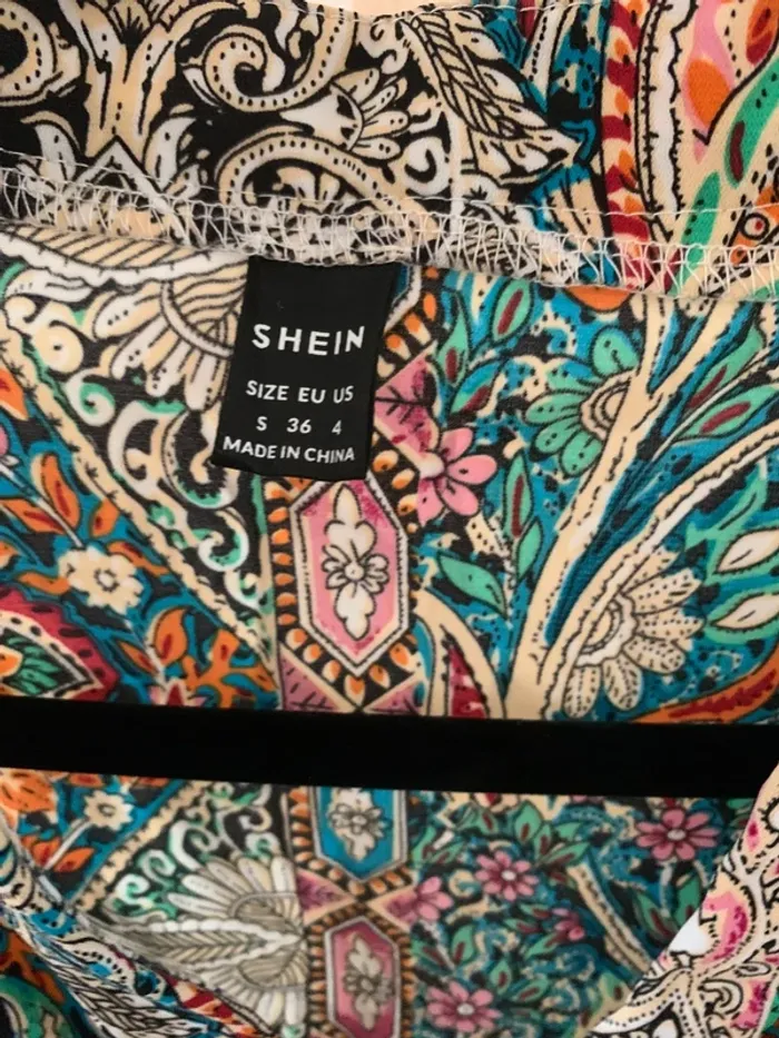Chemise fluide imprimée ethnique multicolore – Taille S - photo numéro 4