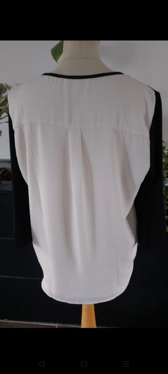 Blouse 3/4 noire/blanche Scottage - photo numéro 4