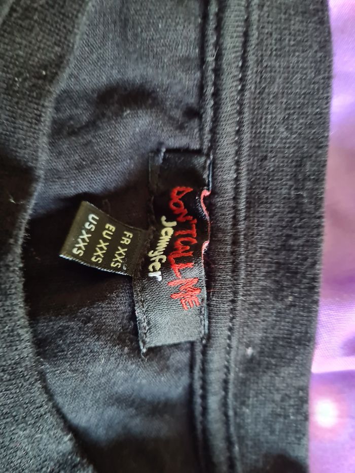 T-shirt noir manches longues motif flammes Jennyfer XXS - photo numéro 4