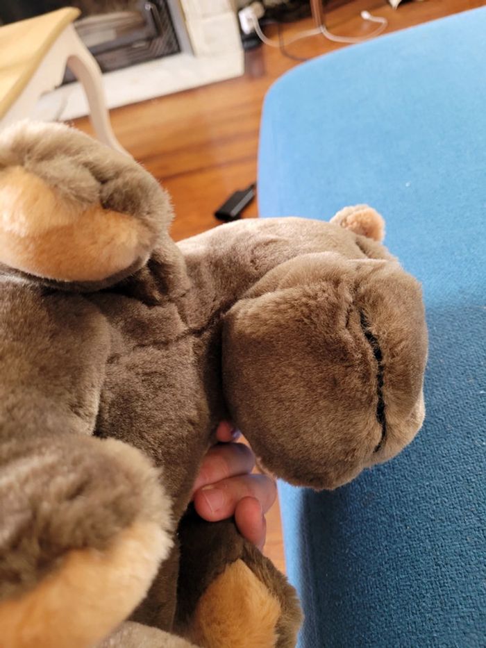 Peluche Hippopotame Steiff marron chair 30cm assis doux peluche traditionnelle collection - photo numéro 7