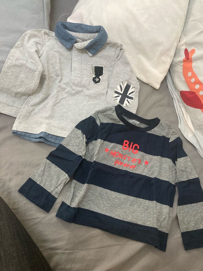 2 t-shirt manches longues vertbaudet