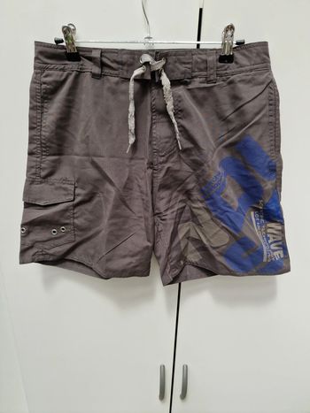 Short De Bain Plage Gris Imprimé Bleu