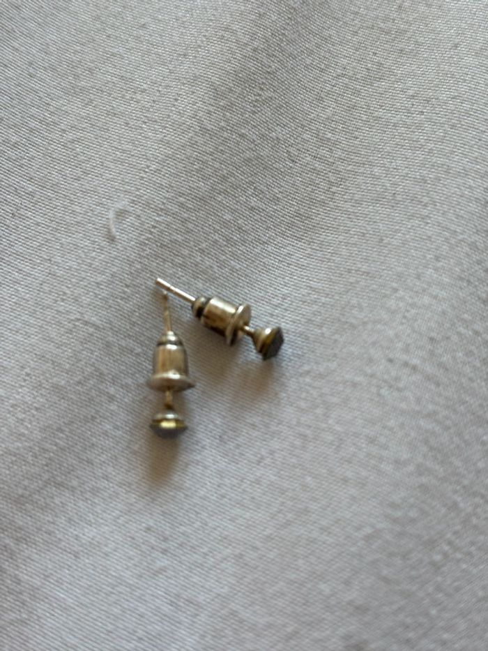 mini paires de boucles d’oreilles style pierre noir strass métal - photo numéro 2