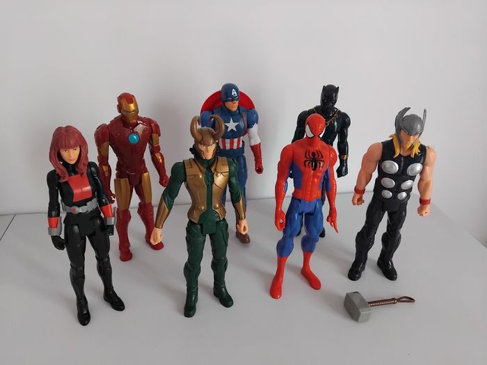 Avengers Titan Hero Lot 7 Figurines 30 cm Complet – Marvel super-héros Iron Man Black Widow Thor Loki Captain America Spider-Man Black Panther ⚡️ - photo numéro 6