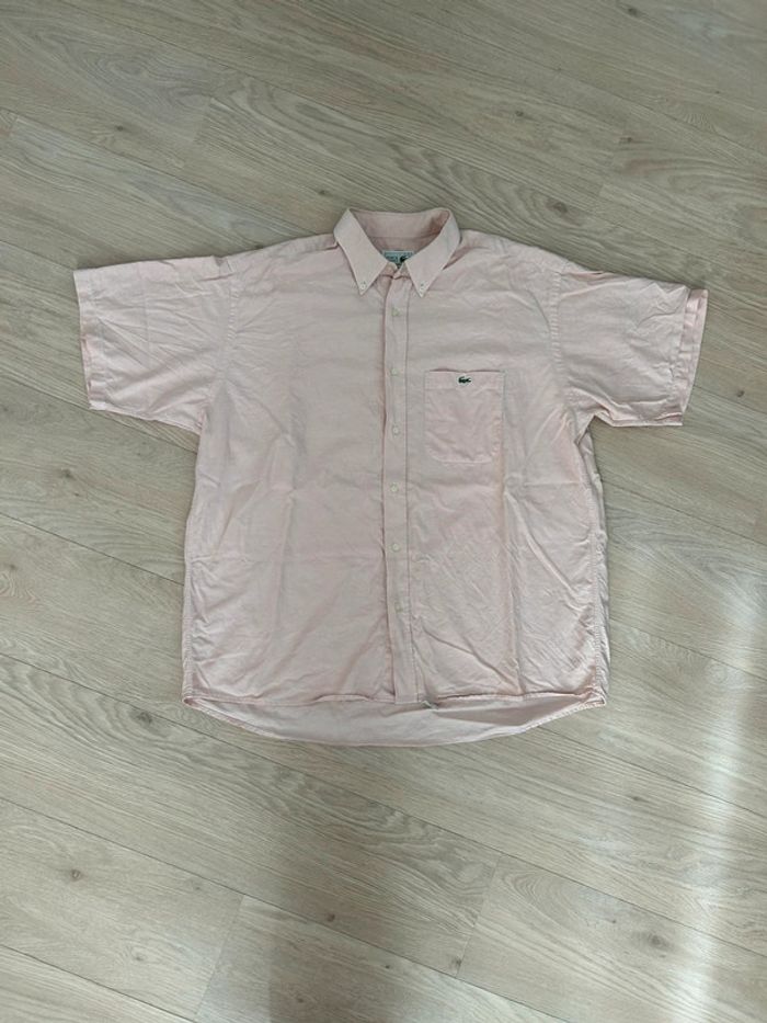 Chemise Lacoste rose pâle – manches courtes – taille XL (43) - photo numéro 2