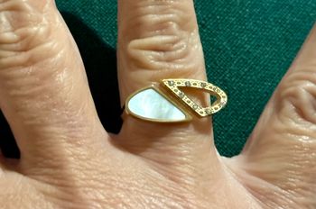 Bague réglable cd acier inoxydable et nacre mile Mila