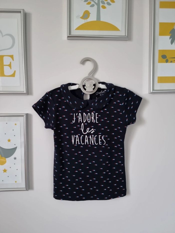T shirt col claudine Charlie et prune taille 4ans