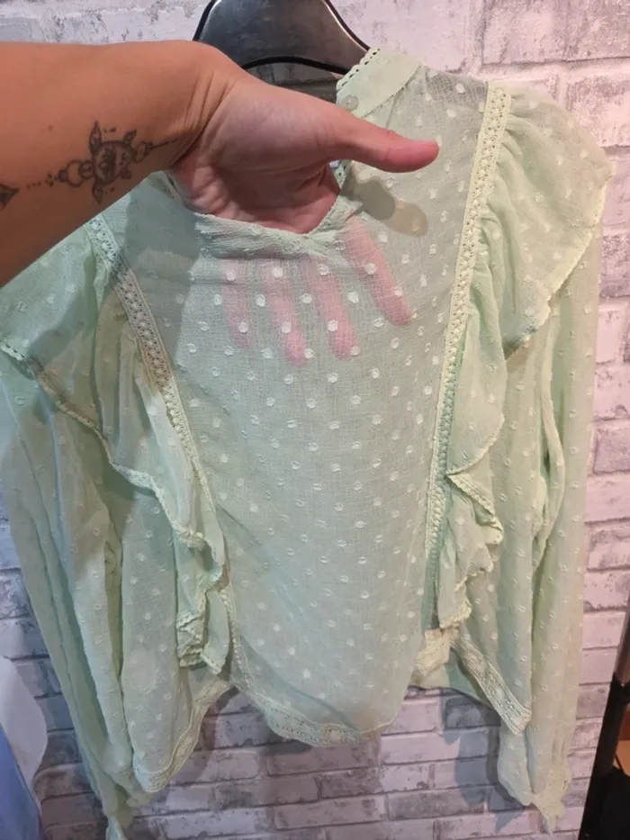 Blouse fluide Pimkie taille L vert - photo numéro 3