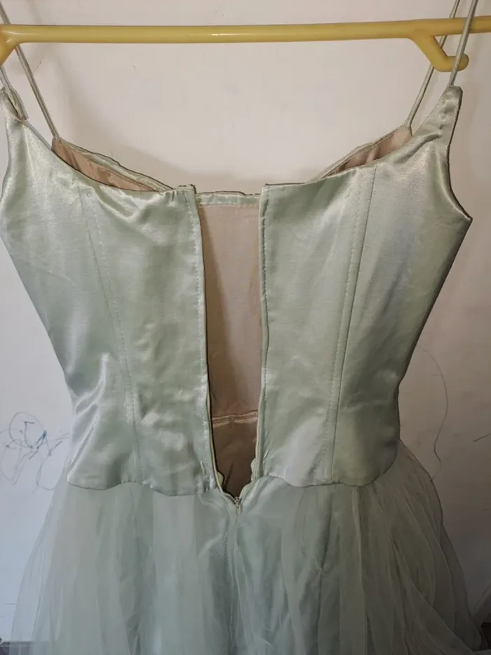 Très belle robe de soirée vintage Verte - photo numéro 14