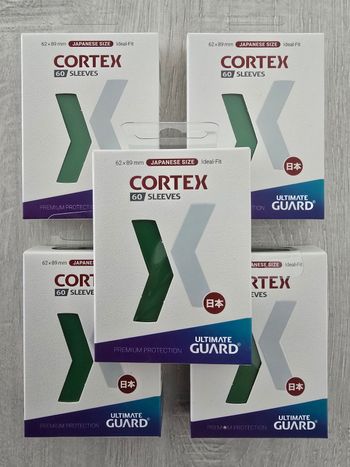 Lot de 5 paquets de 60 sleeves Ultimate Guard Cortex Mini Vert 