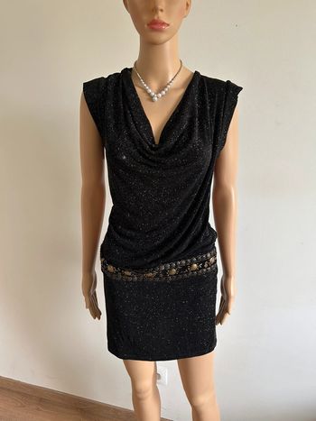 Robe noire pailletée sans manches Rinascimento taille M bon état