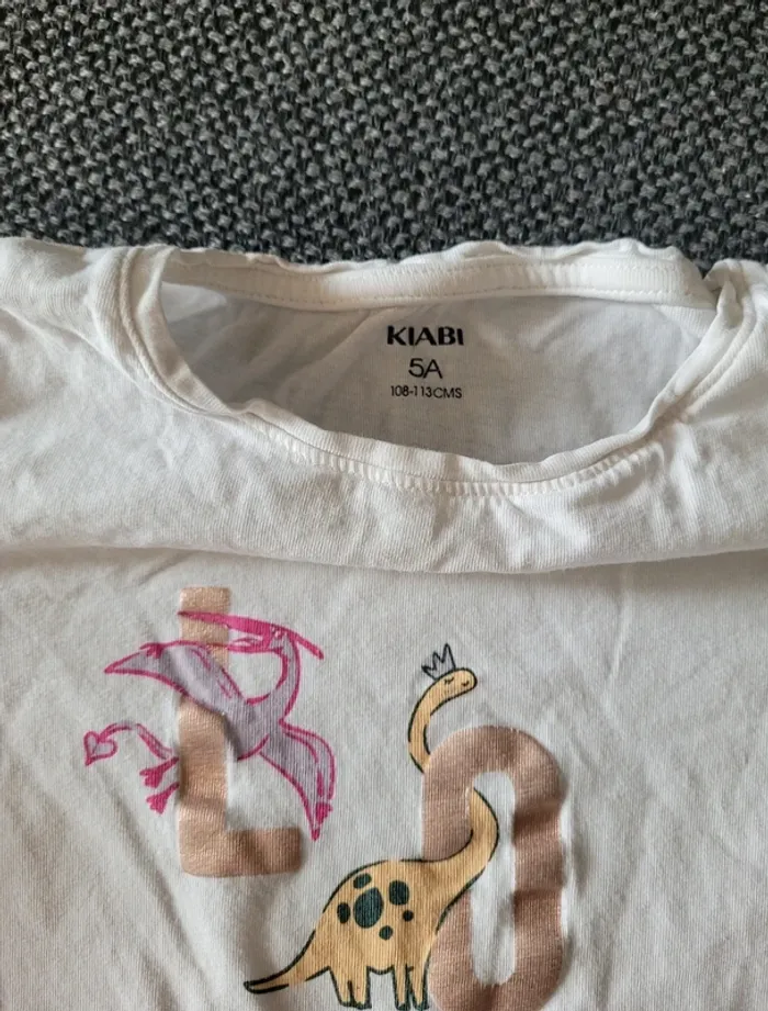 T-shirt fille ML dinosaure 5 ans - photo numéro 3
