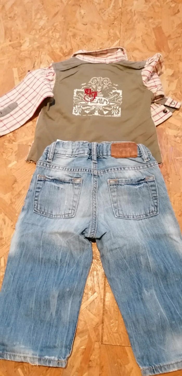 Ensemble 12 18 mois jean et chemise - photo numéro 4