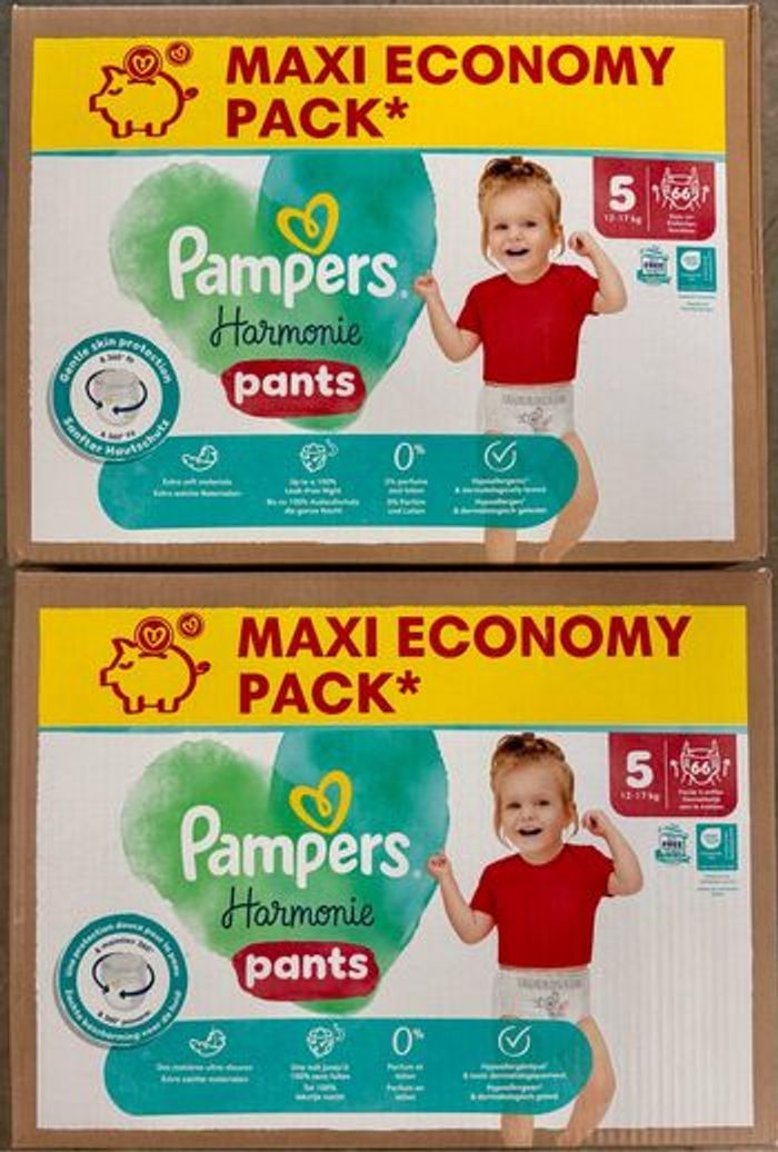 Lot de 2 cartons de couches Pampers Harmonie Pants taille 5 132 couches