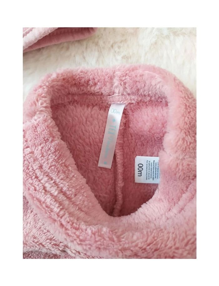 Ensemble hiver naissance fille veste polaire à capuche + pantalon à pieds + body - photo numéro 6