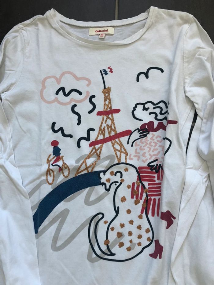 Lot 2 t-shirt Catimini 10 ans - photo numéro 3